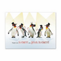 Grateful Penguins Greeting Card - Red Lined White Envelope